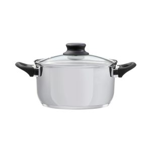 Domotti, Pot With Lid, Lima, 24 Cm, 6.1 L Stainless Steel, Tempered Glass