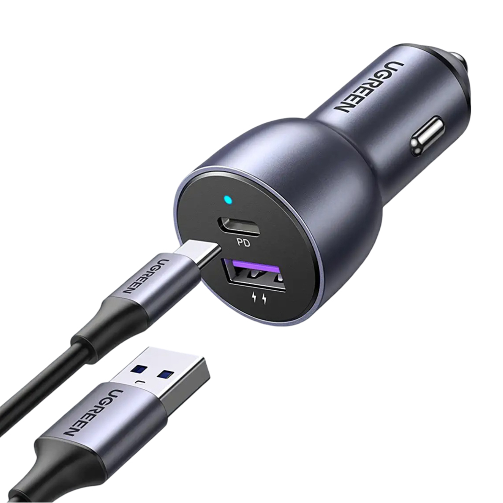 UGREEN Car Charger 1*USB-A+1*Type-C Aluminum 3A 52,5W, Grey - Image 3