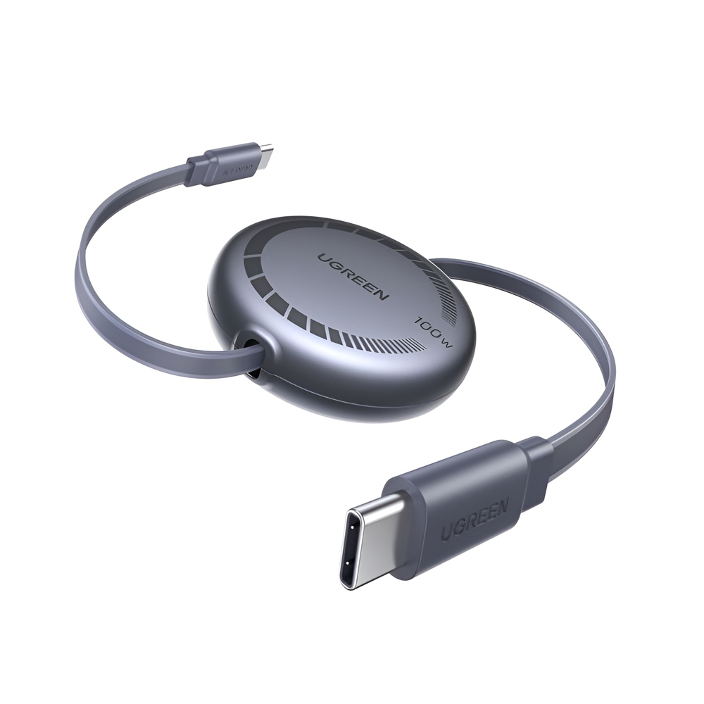 UGREEN Cable Type-C to Type-C Retractable 5A/100W, 1M, Black | L531 - Image 2