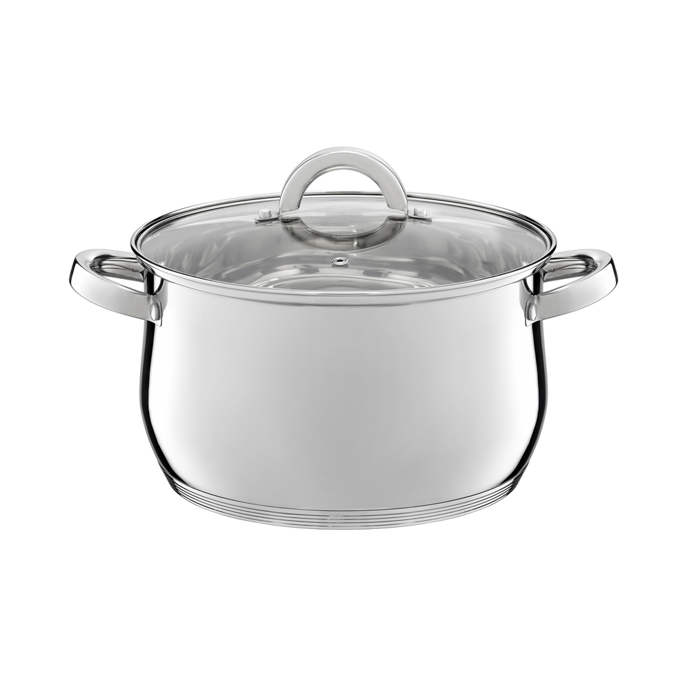 Ambition, Cookware Set 8 Pcs With Lid, Berry, Stainless Steel, Tempered Glass - Image 2