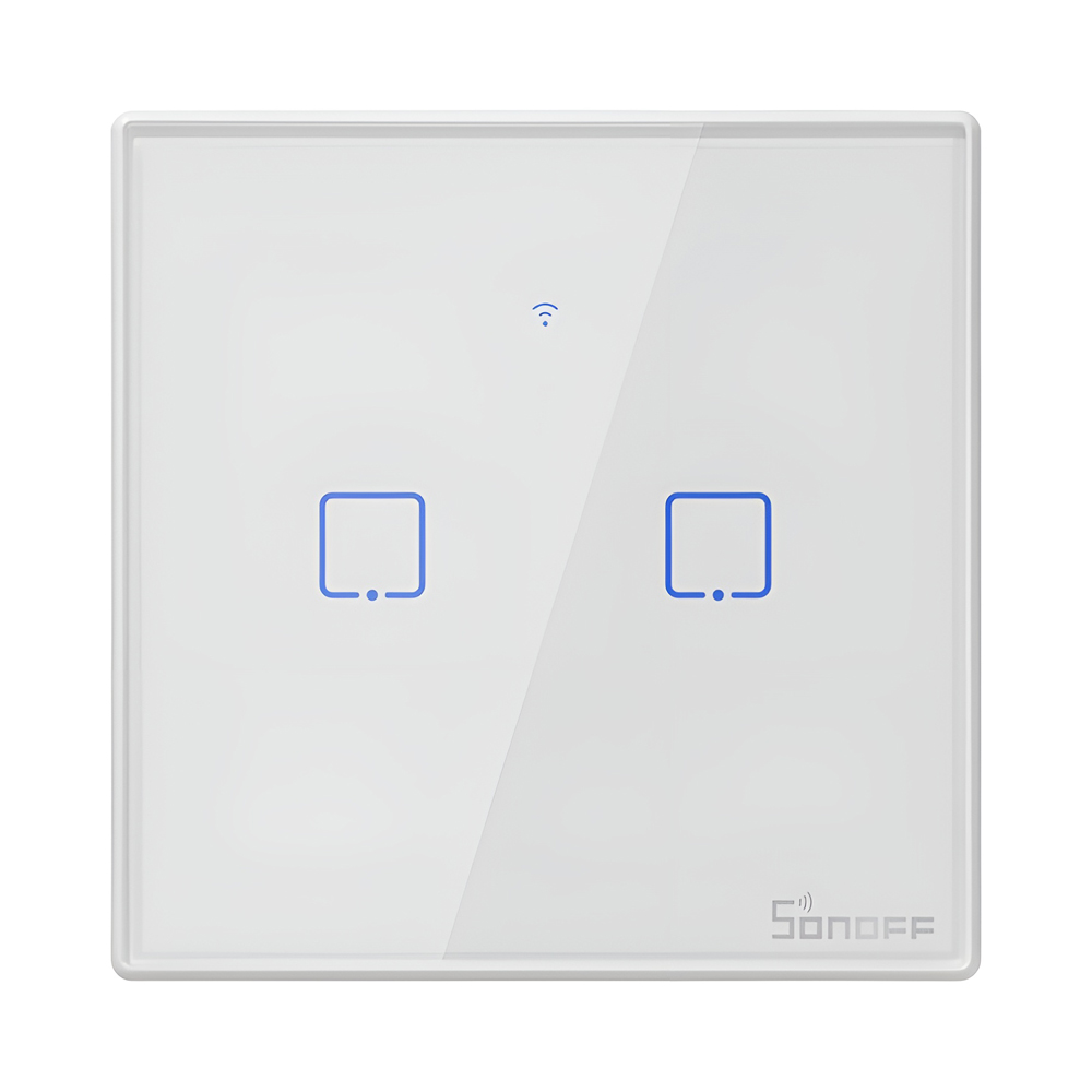 Sonoff Wi-Fi Smart Touch Wall Switch TX Series 2-Gang (Neutral Wire), White - Image 2