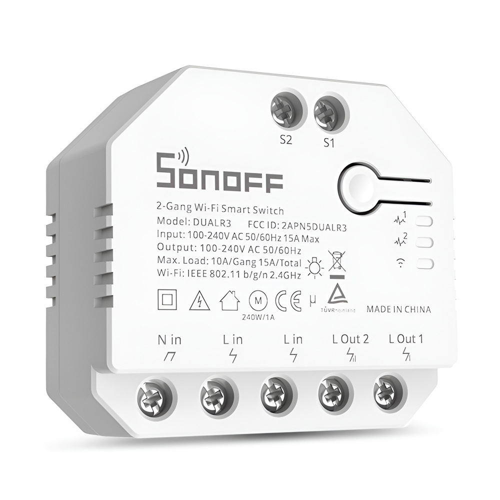 Sonoff Wi-Fi 2-Gang Smart Switch DUALR3 with Power Metering (Neutral Wire) - Image 2