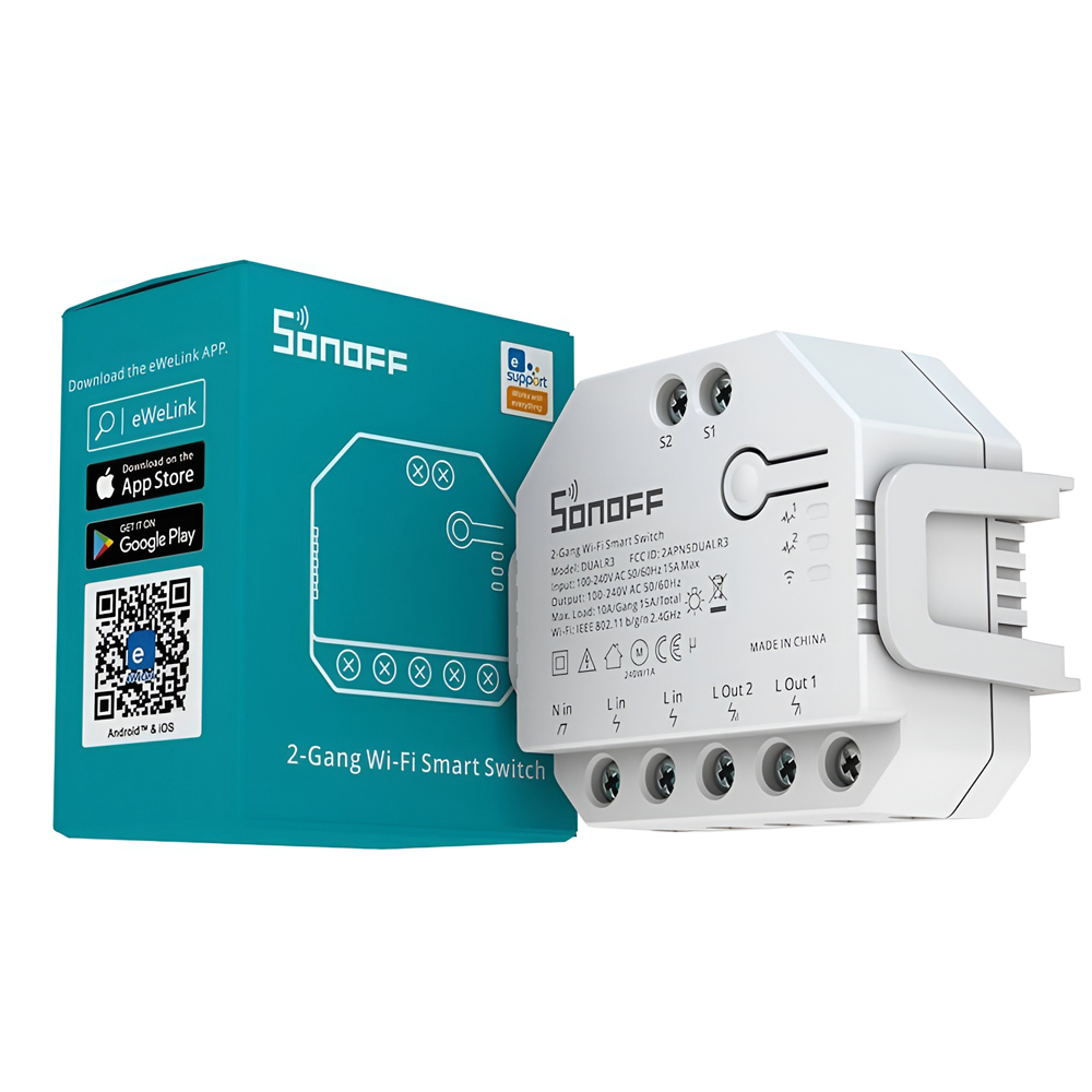 Sonoff Wi-Fi 2-Gang Smart Switch DUALR3 with Power Metering (Neutral Wire) - Image 3