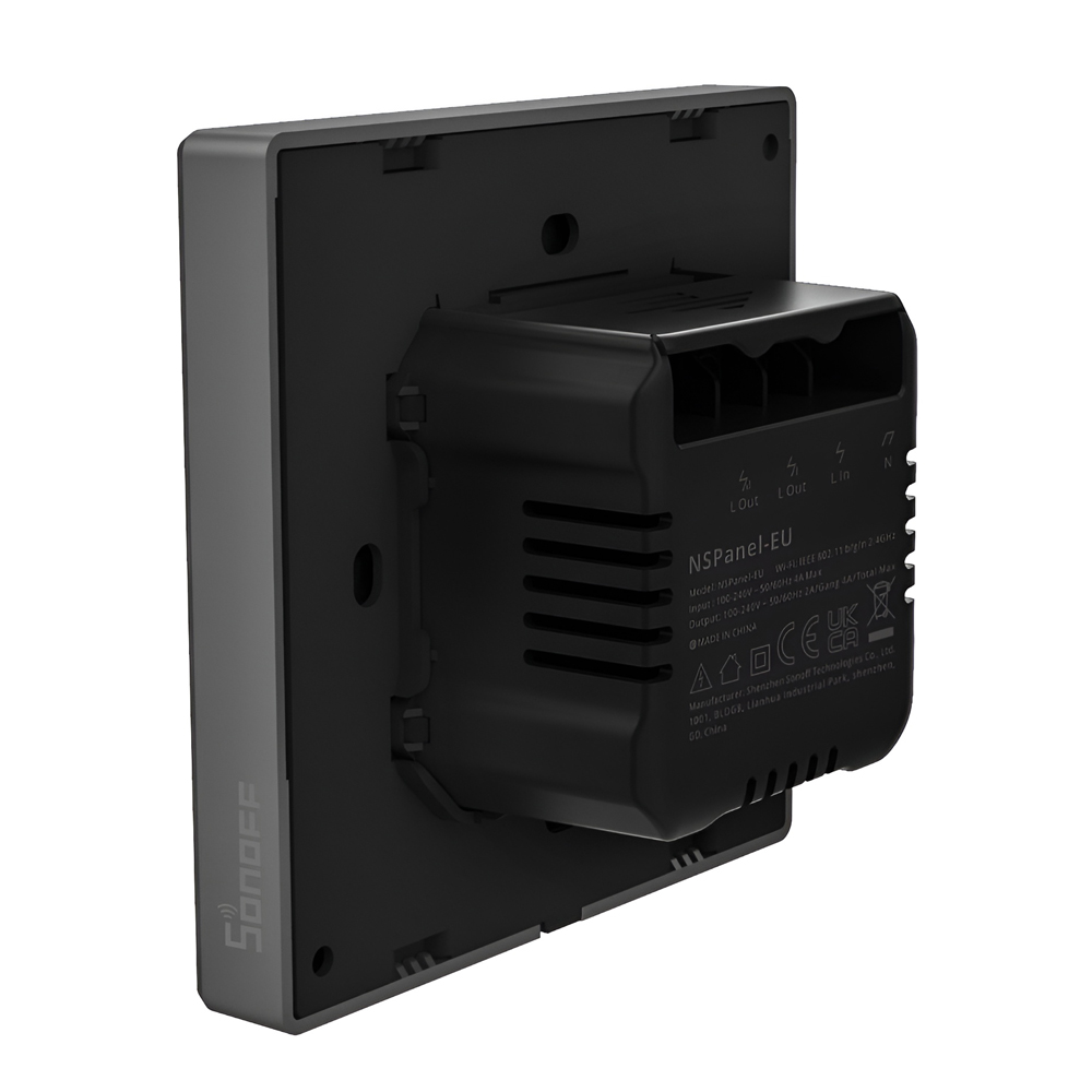 Sonoff Wi-Fi Dual-Channel Smart Scene Wall Switch NSPanel (Neutral Wire), Black - Image 4