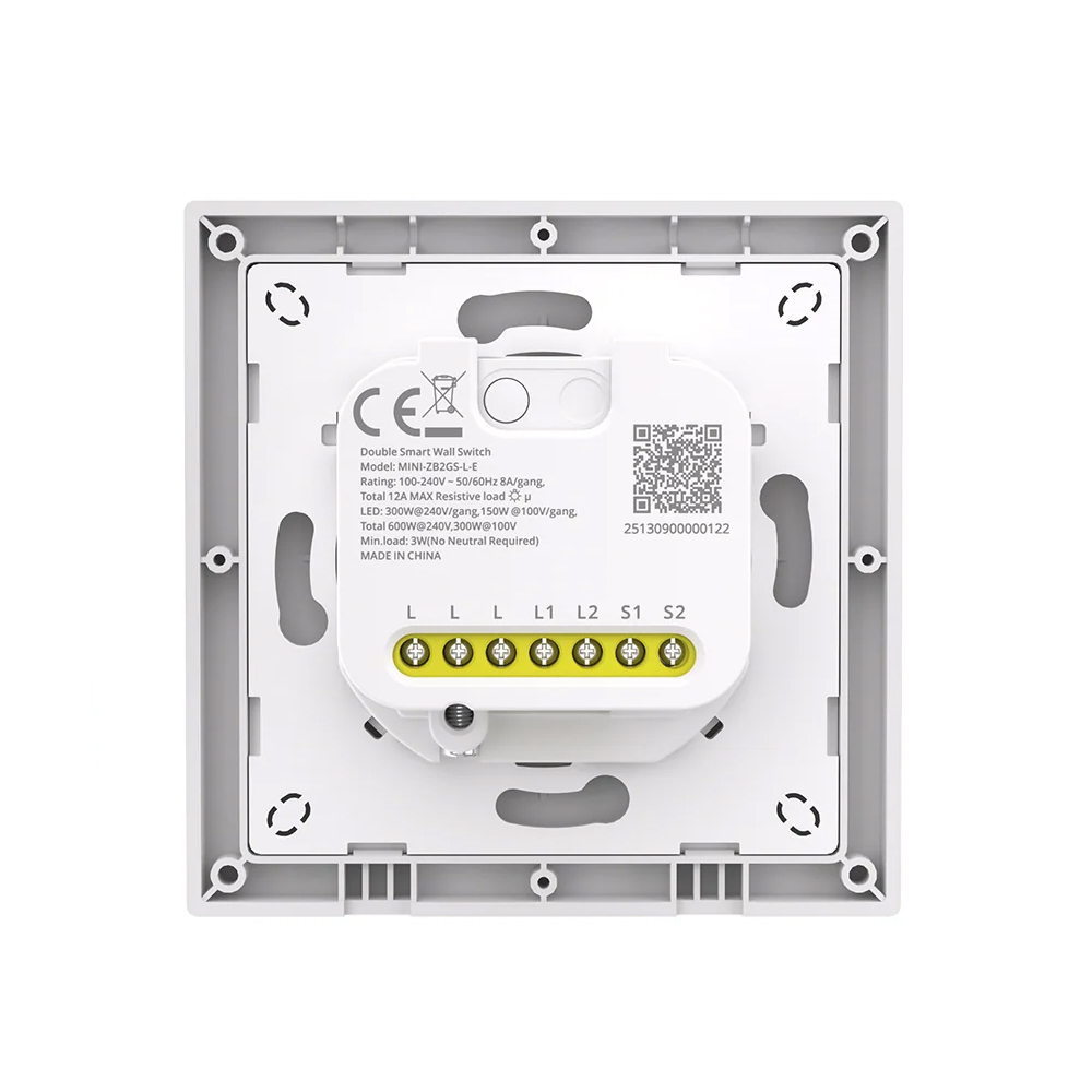 Sonoff Zigbee Smart Wall Switch MINI-ZB2GS-L-E Mini Duo 2-Gang (No Neutral Required) - Image 2