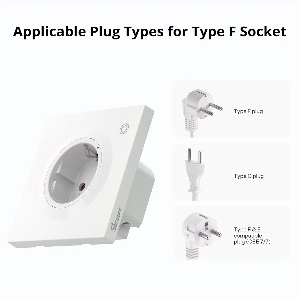 Sonoff Matter Over Wi-Fi Orb Wall Socket (WS01TPF-E), White - Image 3