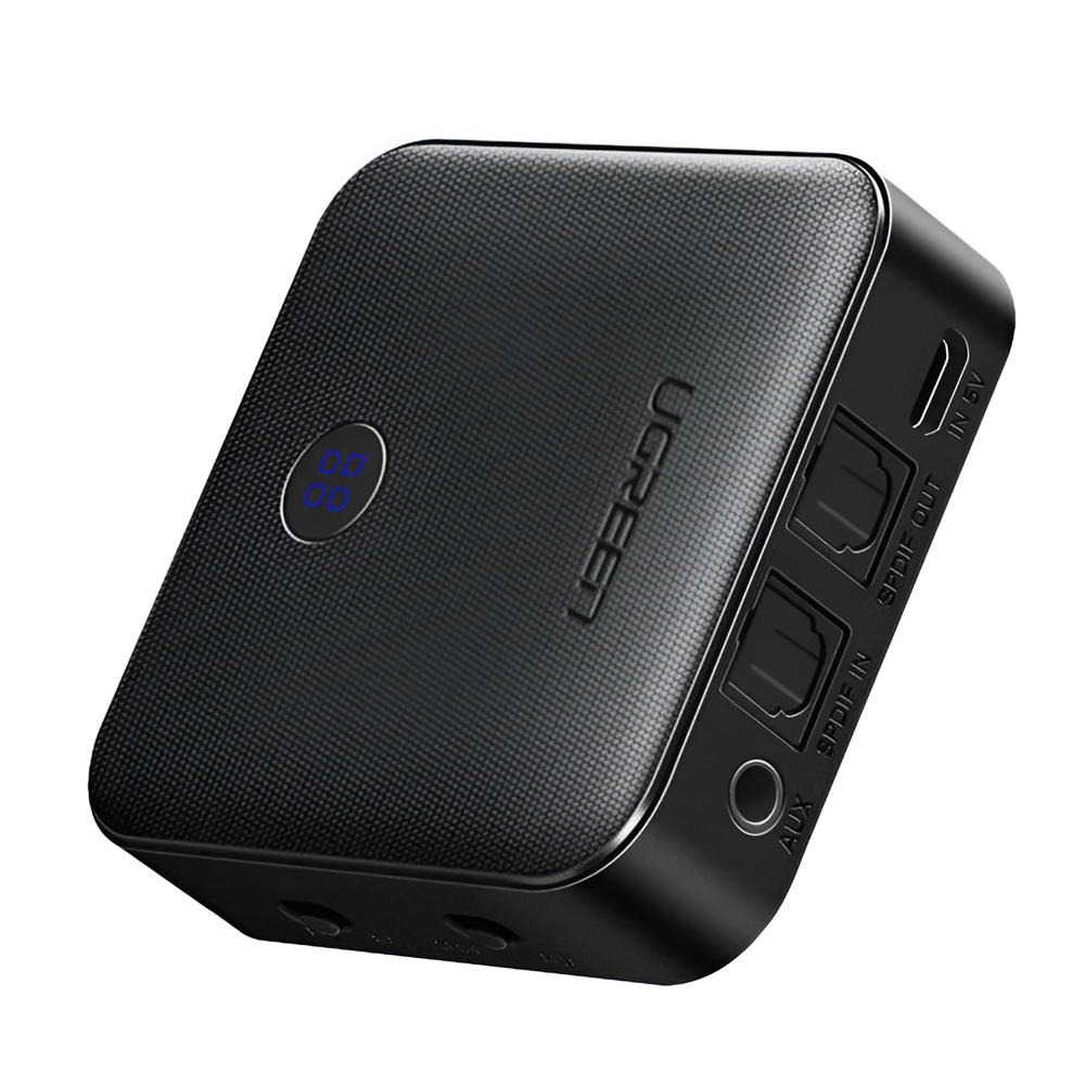 UGREEN Adapter Audio Transmitter + Receiver Bluetooth V5.0, Battery 200mAh, up to 10hours CM144, Black