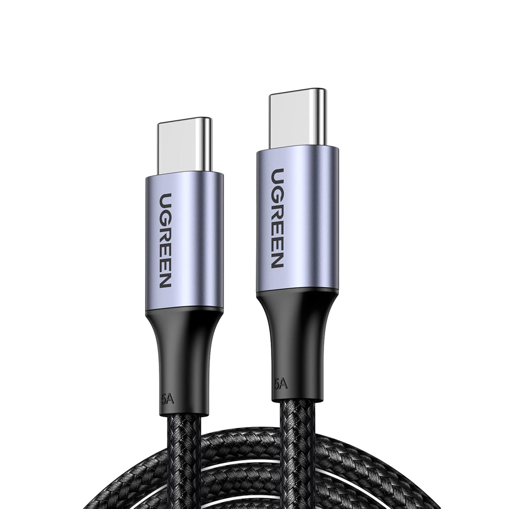 UGREEN Cable Type-C 2.0 to Type-C 2.0 5A 100W 1M Aluminum Braided US316, Black - Image 3