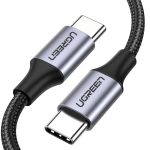 UGREEN Cable Type-C 2.0 to Type-C 2.0 5A 100W 1.5M Aluminum Braided US316, Black