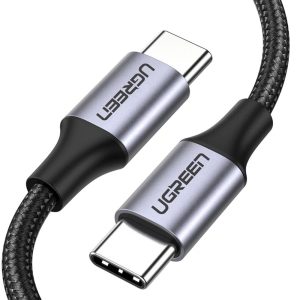 UGREEN Cable Type-C 2.0 to Type-C 2.0 5A 100W 1.5M Aluminum Braided US316, Black