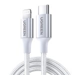 UGREEN Cable Type-C to Lightning MFI, 3A, 1,5M, Shell Braided, US304, Silver