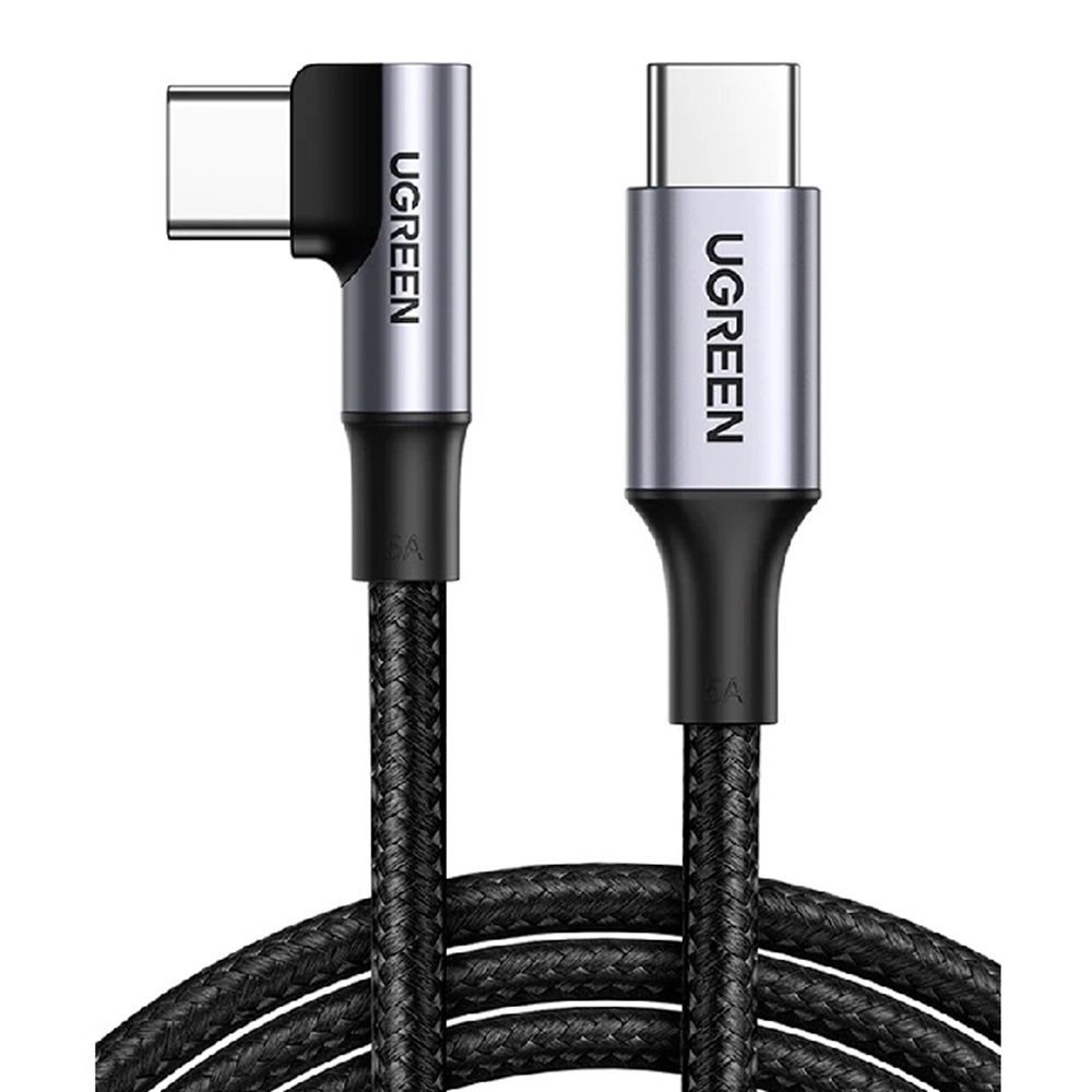 UGREEN Cable Type-C 3.0 to 90° Type-C 3.0 3A 100W 2M US334, Black - Image 2
