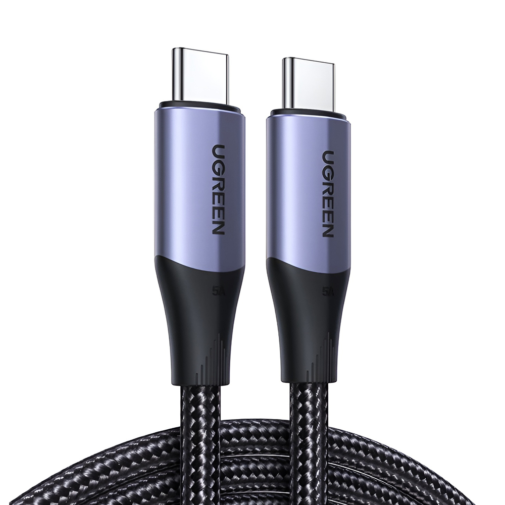 UGREEN Cable Type-C 3.1 to Type-C 3.1 Gen2, 5A/100W, 1M, Thunderbolt 3 Aluminum US355, Black