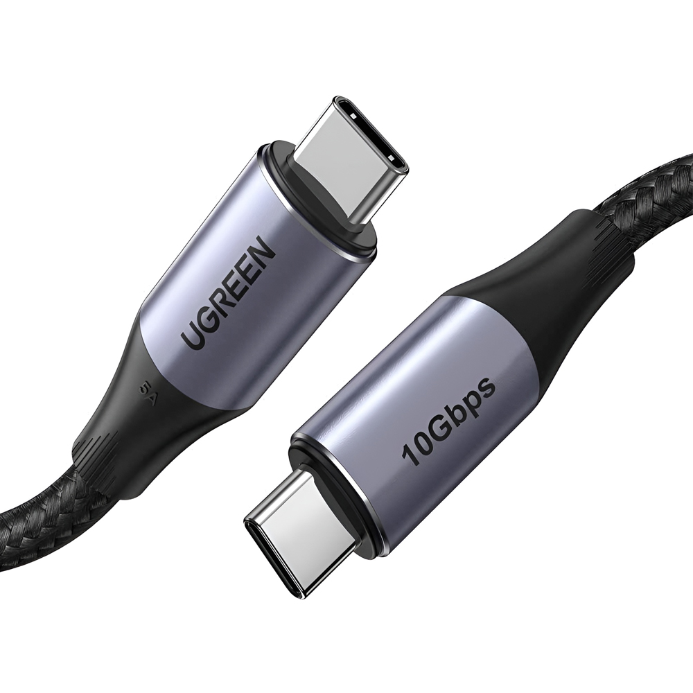 UGREEN Cable Type-C 3.1 to Type-C 3.1 Gen2, 5A/100W, 1M, Thunderbolt 3 Aluminum US355, Black - Image 2