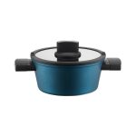 Ambition, Pot With Lid, Azzuro, 24 Cm, 4 L, Qualum Basic Coating, Aluminium, Glass