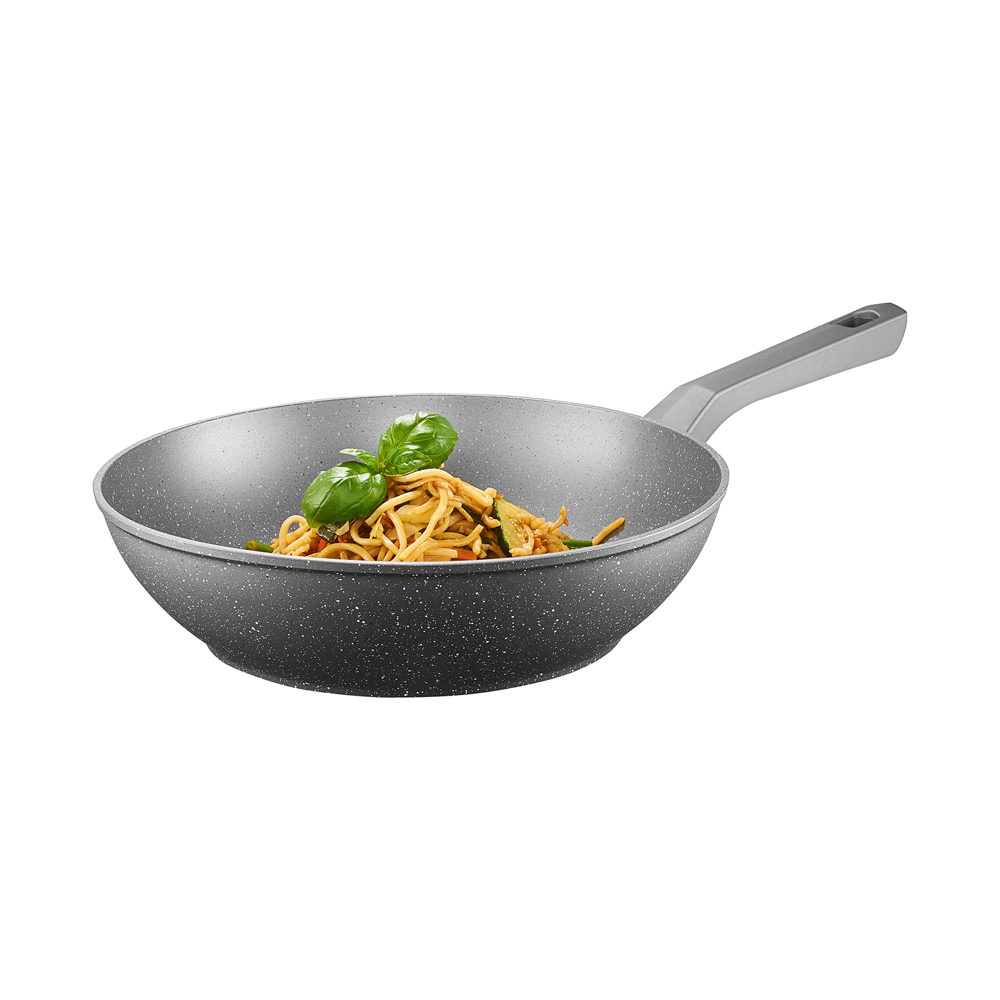 Ambiton, Wok, Silverstone, 28 Cm, Qualum Basic Stone, Aluminium - Image 3