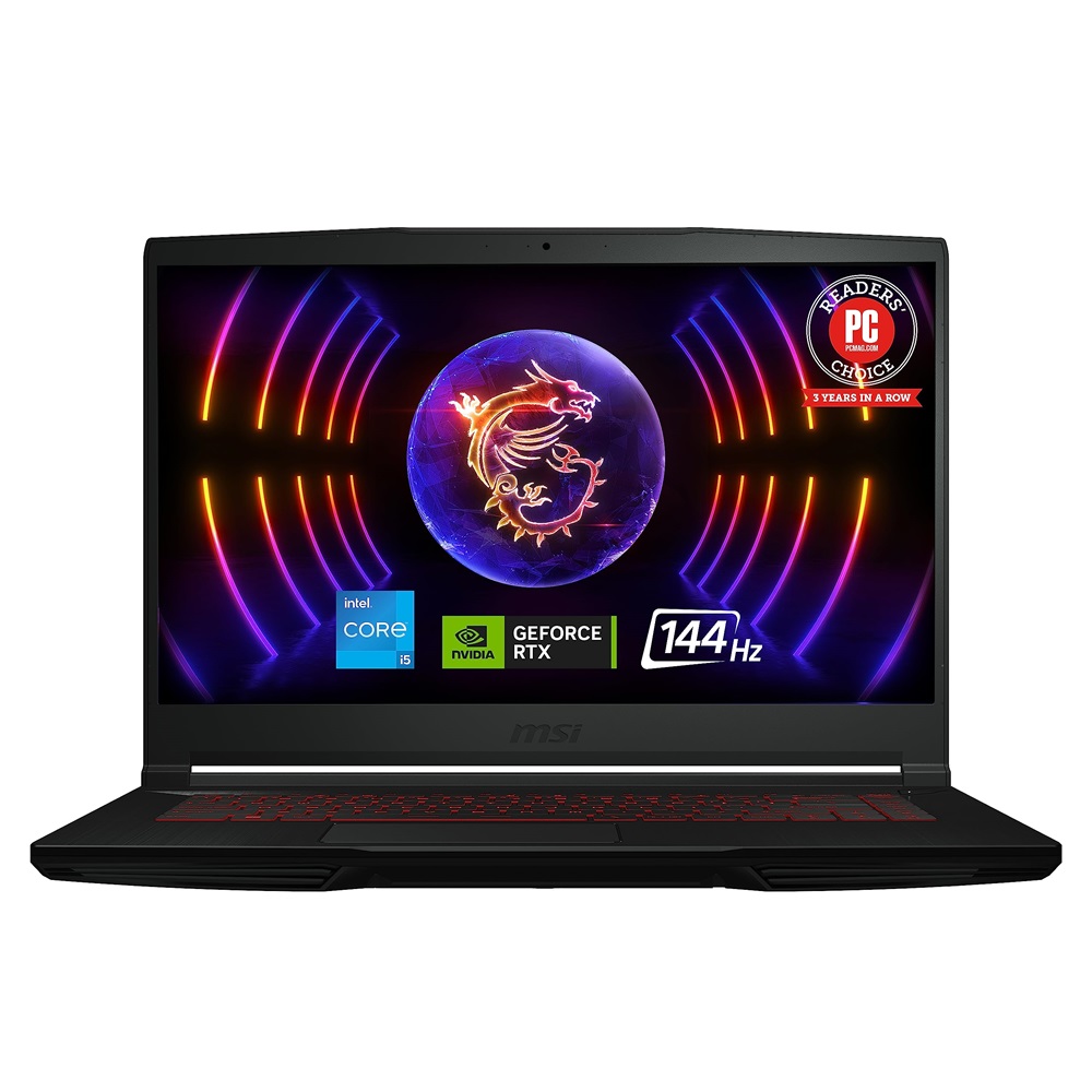 MSI Gaming 15.6'' GF63 Thin 11UCX, FHD 144Hz, Core i7-11800H (24M Cache, up to 4.60 GHz), 16GB DDR4, 512GB SSD, GeForce RTX 2050 4GB, Black