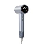 Infly Ionic Hair Dryer with Led display 1500W, 22m/s, 110 000 RPM, Blue/Grey