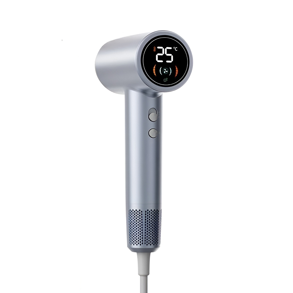 Infly Ionic Hair Dryer with Led display 1500W, 22m/s, 110 000 RPM, Blue/Grey