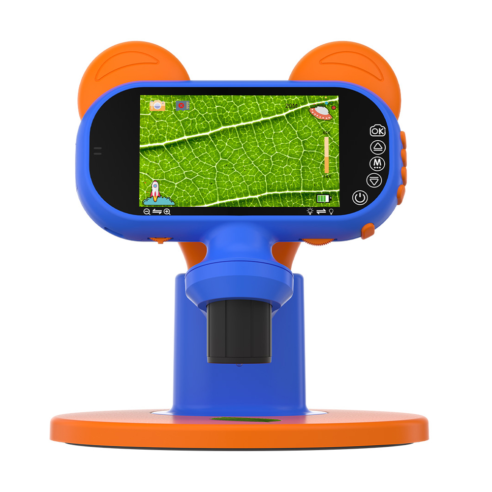 AUSEK Kids digital microscope 4", 1080P, 2600mAh, Blue - Image 2