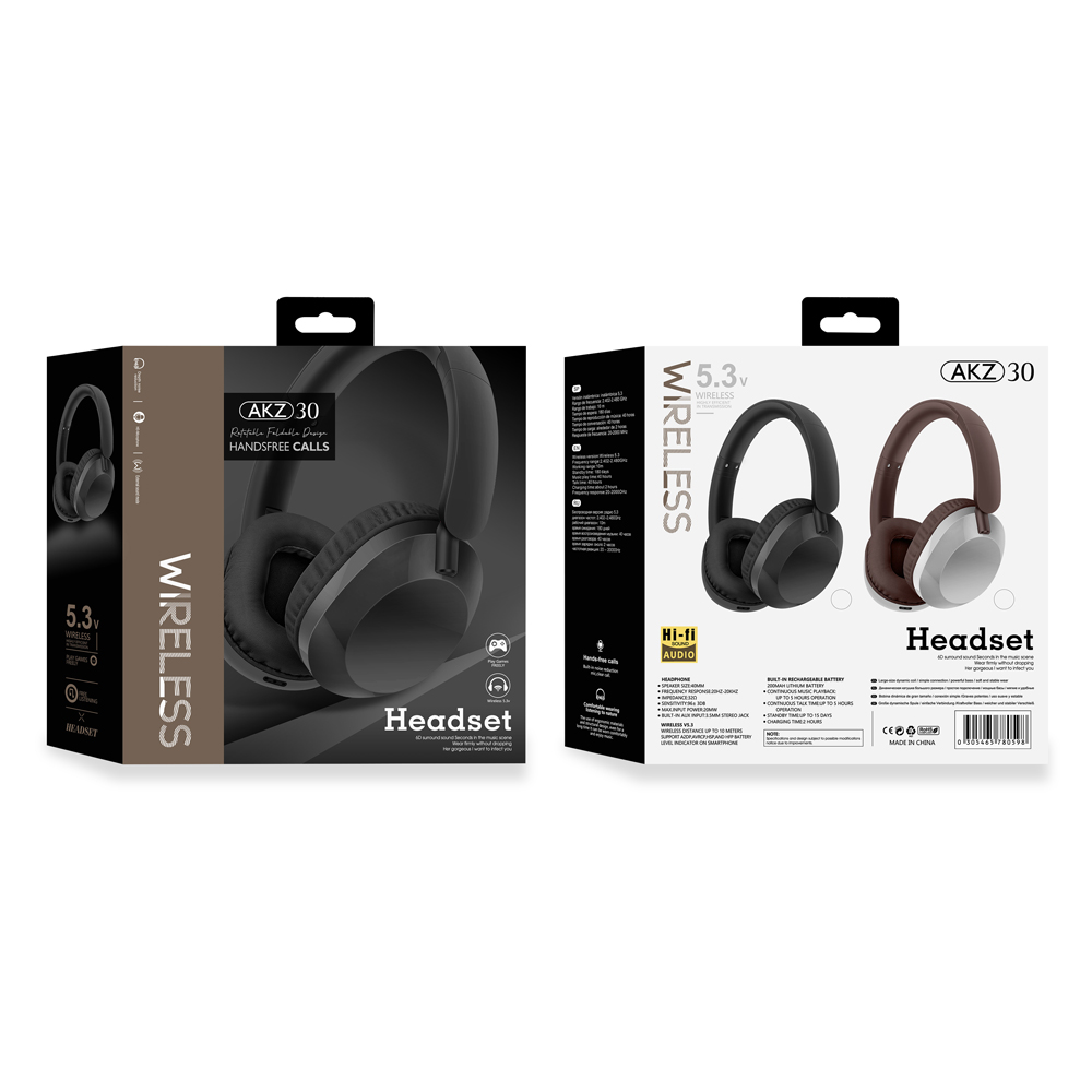 Musen Wireless Headphones over ear AKZ-30, Black - Image 2