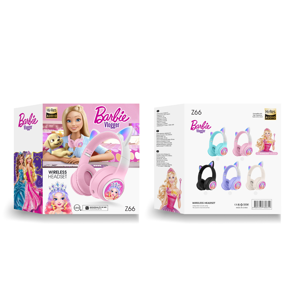 Musen Wireless Kids Headphones on ear AKZ-Z66 (Princess), Pink - Image 2