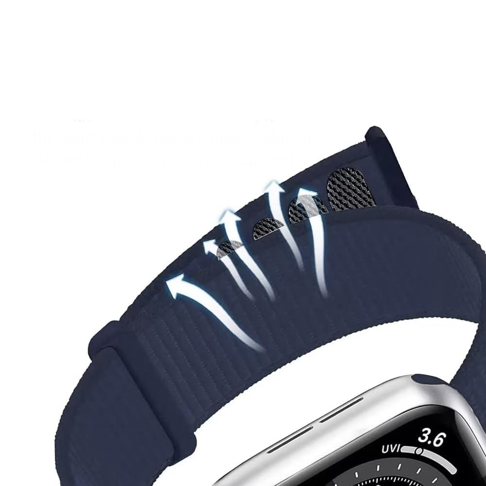 Apple Watch Nylon Loop Strap 38/40/41mm Dark Blue - Image 2