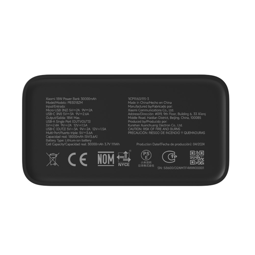 Xiaomi Power Bank 18W 30000 mAh, Black - Image 4