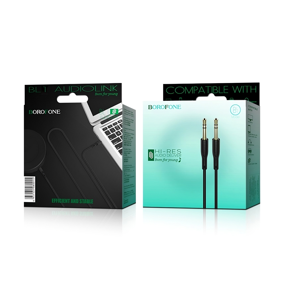 Borofone Cable Audio 3.5 to 3.5 BL1 Audiolink, TPE (L=1M), Black - Image 3