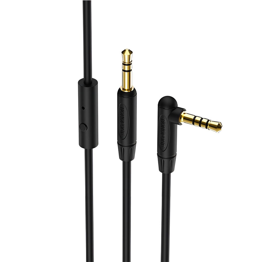 Borofone Cable Audio 3.5 to 3.5 BL5 with Mic, TPE (L=1M), Black