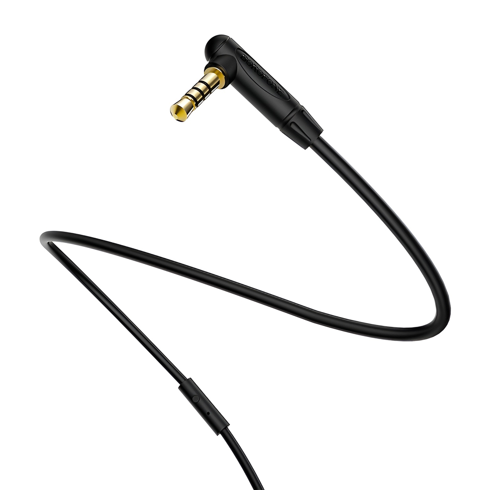 Borofone Cable Audio 3.5 to 3.5 BL5 with Mic, TPE (L=1M), Black - Image 2