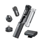 Boya Wireless Microphone Magic 4 in1 3 RX+2 TX+1 Charging case+ 1 All-in-One Storage Bag, Type-c+Lightning+3.5 mm Camera Receiver, Black