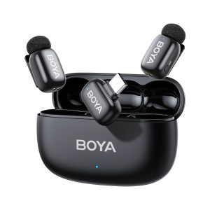 Boya Wireless Microphone Mini 2-02 Ultracompact 2.4GHz Type-C Connector, Black