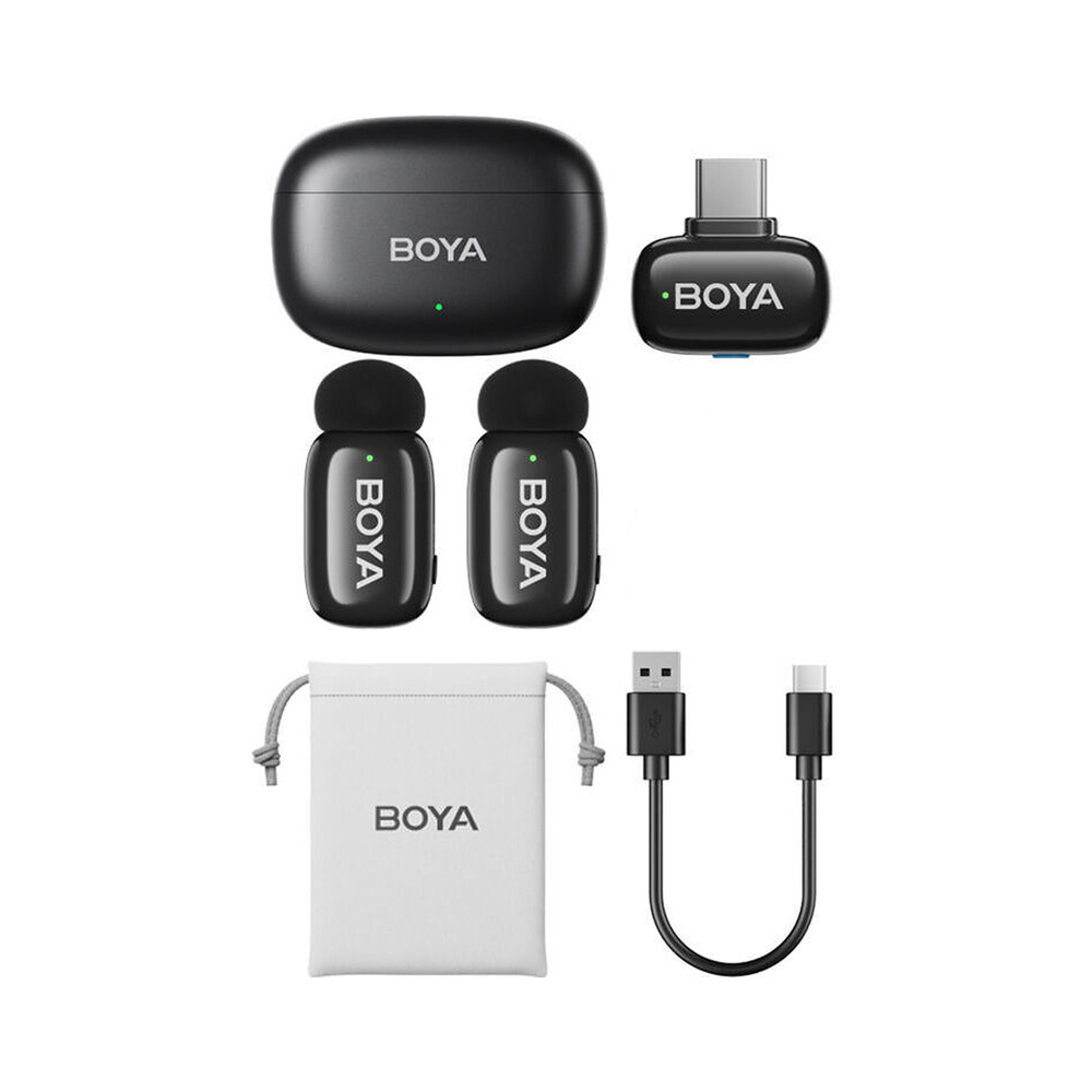 Boya Wireless Microphone Mini 2-02 Ultracompact 2.4GHz Type-C Connector, Black - Image 3
