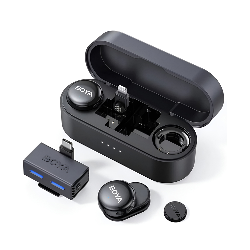 Boya Wireless Microphone 2in1 2.4G Dual-Channel with 3.5 Plug (BOYALINK V3-01), Black - Image 2