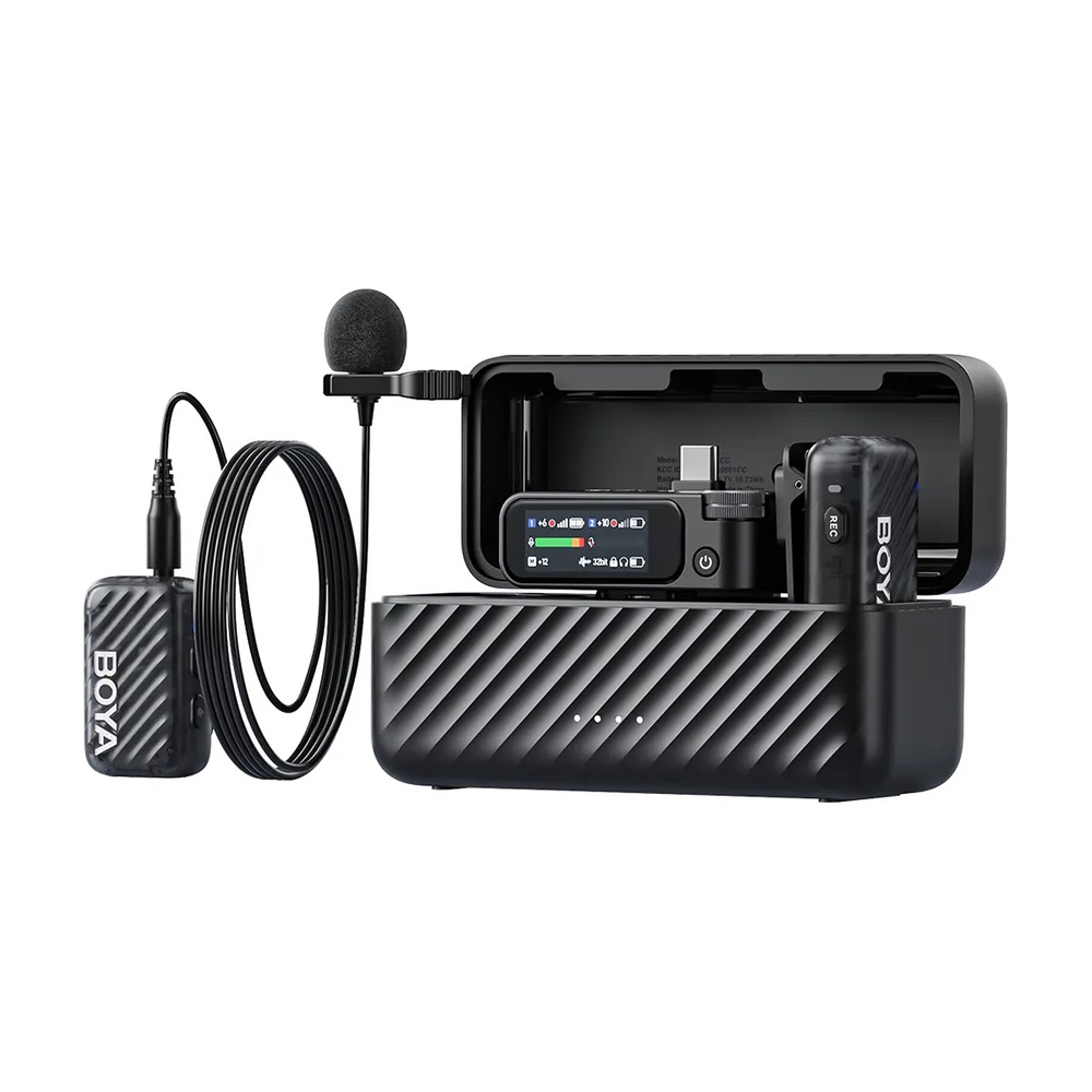 Boya Wireless Microphone 3-in-1 with Onboard Recording (BOYAMIC V2), 3 Audio Adapter, Lavaier Included, Black - Image 2