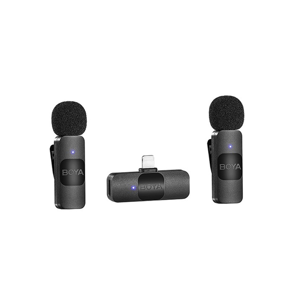 Boya Wireless Microphone Ultracompact 2.4GHz Dual-Channel System (BY-V2), Lightning Jack, Black - Image 2