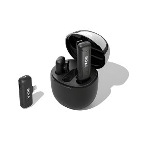 Boya Wireless Microphone 2.4GHz Dual-Channel with Charging Case (BY-WM3T-D2), Lightning Jack, Black
