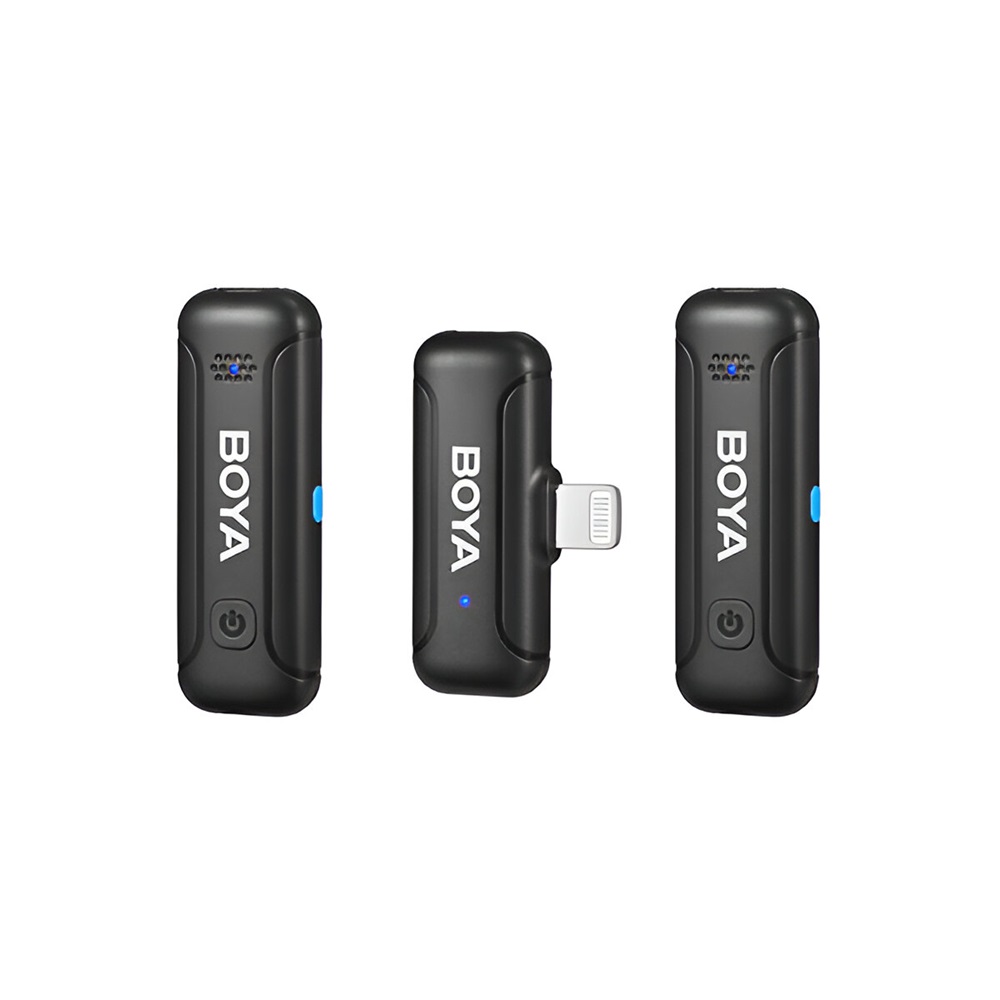 Boya Wireless Microphone 2.4GHz Dual-Channel with Charging Case (BY-WM3T-D2), Lightning Jack, Black - Image 2
