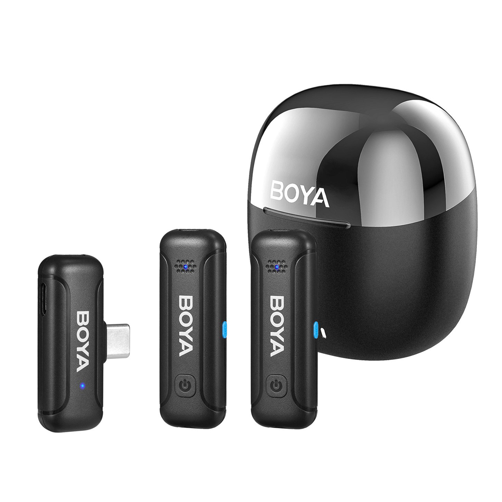 Boya Wireless Microphone 2.4GHz Dual-Channel System with Charging Case (BY-WM3T-U2), 3,0 Jack, Black - Image 2