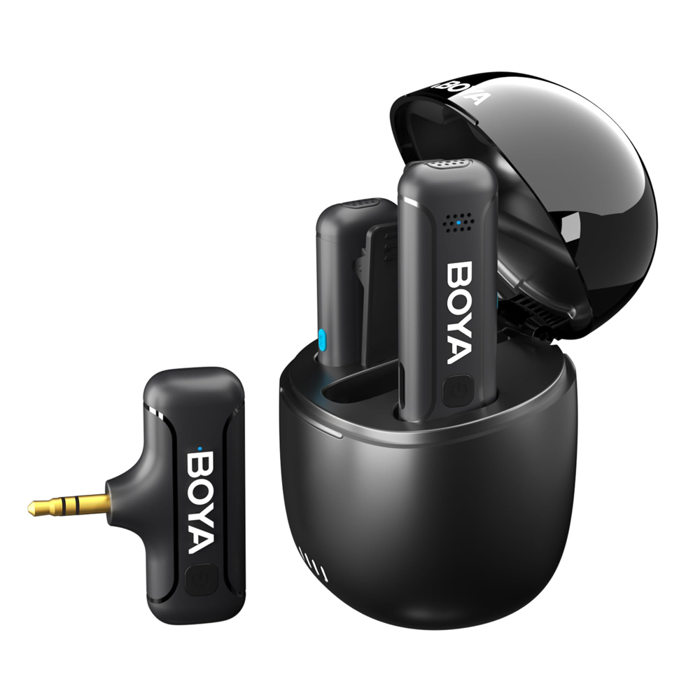 Boya Wireless Microphone 2.4GHz Dual-Channel System with Charging Case (BY-WM3T-U2), 3,0 Jack, Black - Image 3