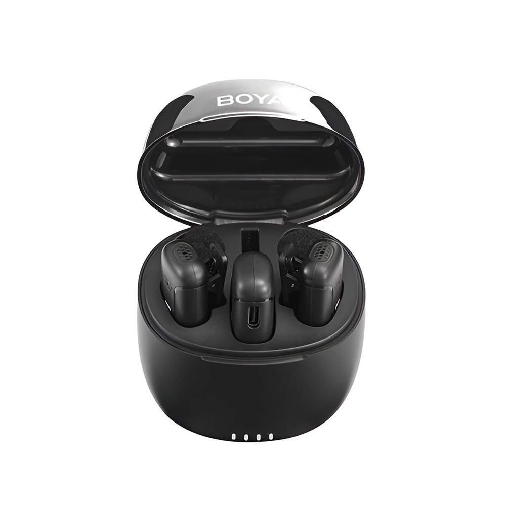 Boya Wireless Microphone 2.4GHz Dual-Channel System with Charging Case (BY-WM3T-U2), Type-C Jack, Black - Image 3