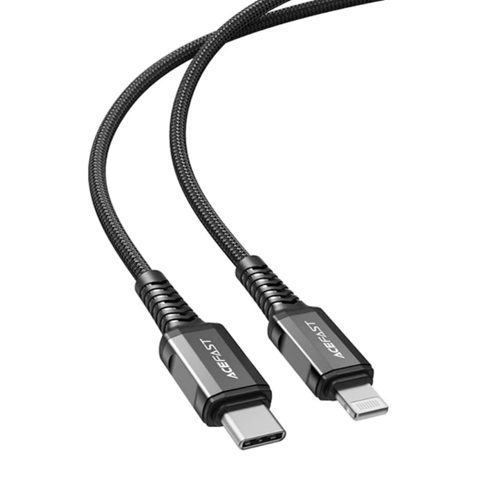 Acefast Cable Type-C to Lightning MFI 3A 1.2m Aluminum Alloy, Black