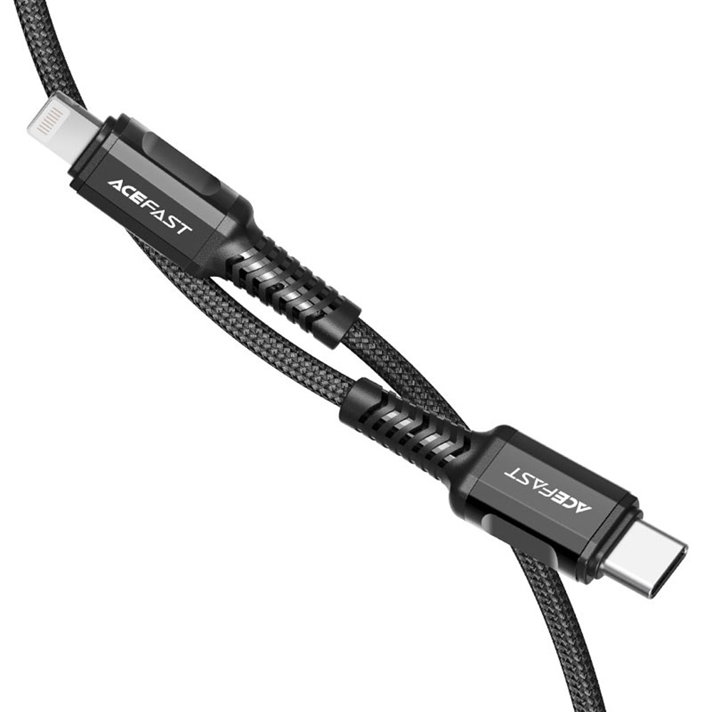 Acefast Cable Type-C to Lightning MFI 3A 1.2m Aluminum Alloy, Black - Image 2