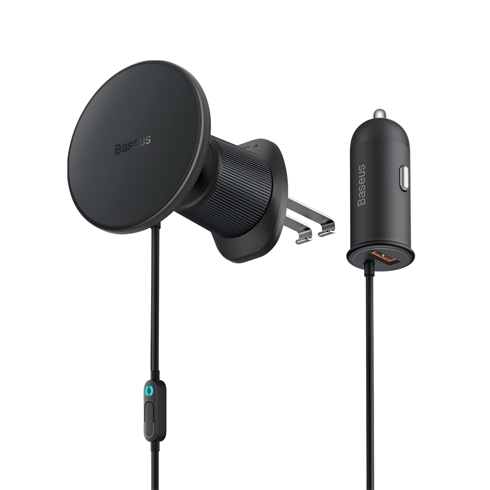 Baseus Wireless Car Mount 40W QI 15W, USB-A 25W Claw Edition Cluster, Black - Image 2