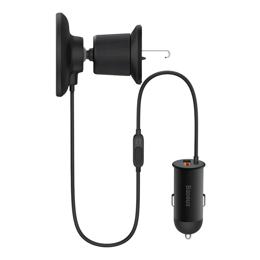 Baseus Wireless Car Mount 40W QI 15W, USB-A 25W Claw Edition Cluster, Black - Image 3