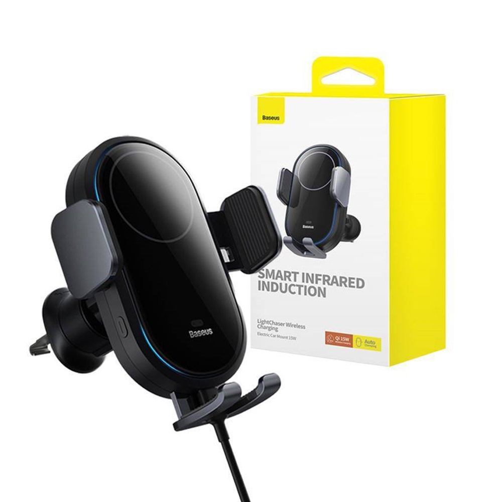 Baseus Wireless Car Holder Charger Chaser Series Gravity, Black - Image 2