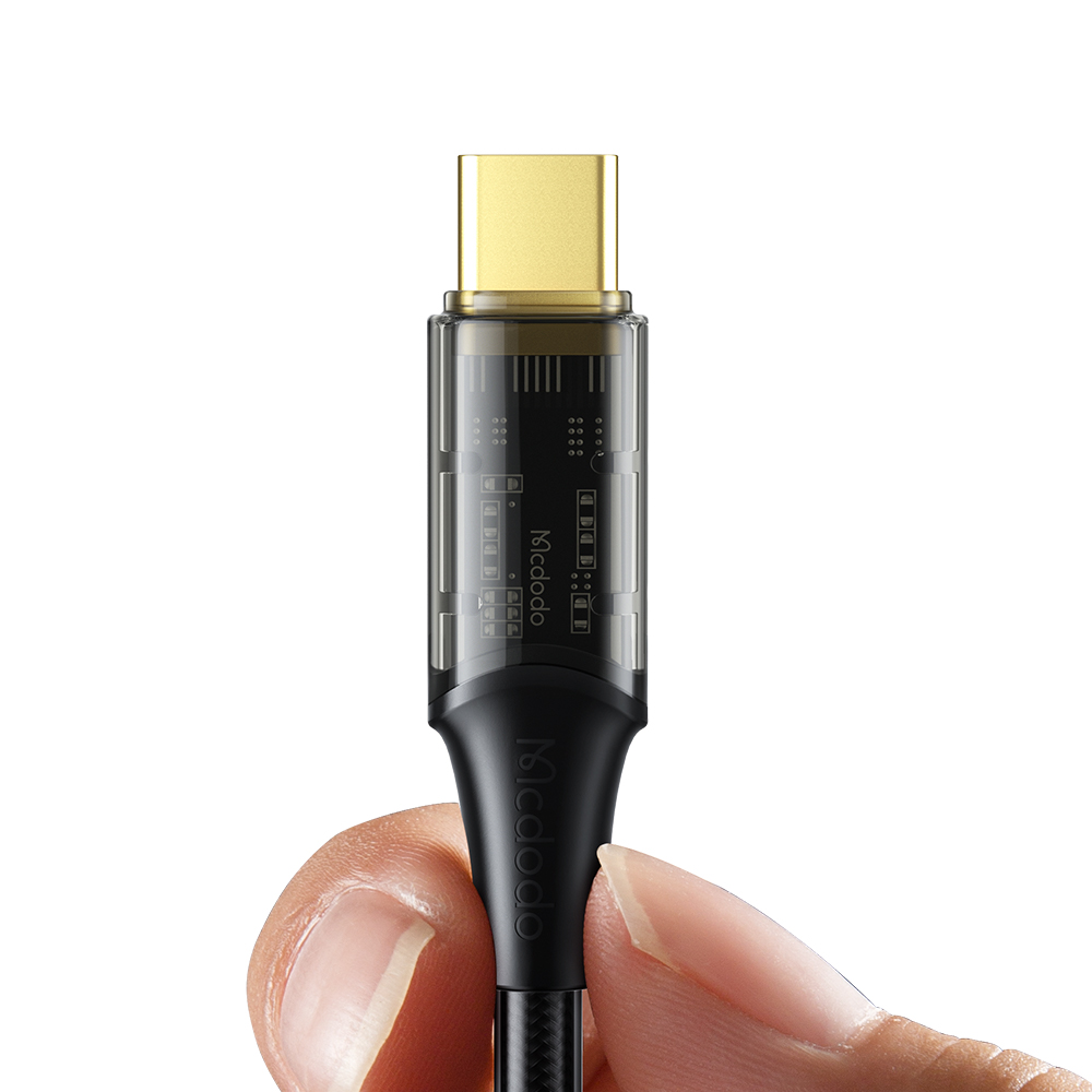 Mcdodo Cable Type-C to Type-C PD Transparent Amber 100W 5A 1.2m, Black - Image 3