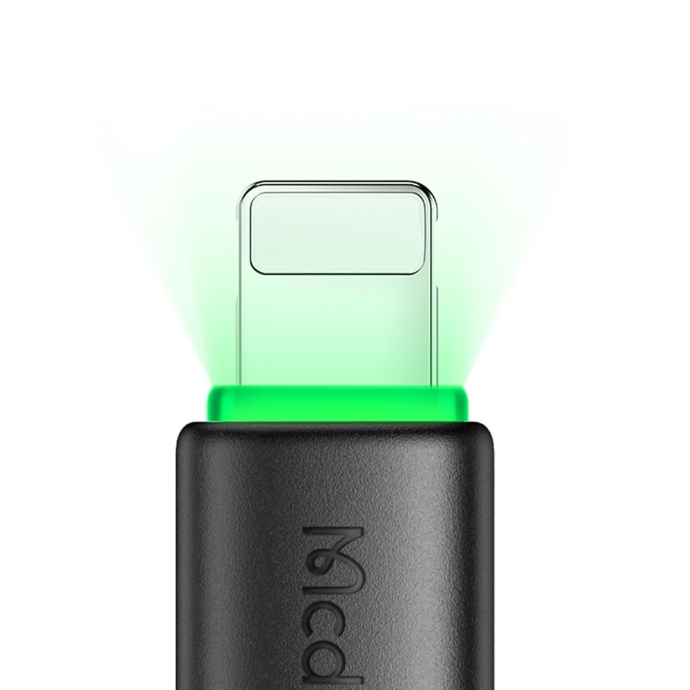 Mcdodo Cable Alpha Series USB-A to Lightning with LED 2A 1.2m, Black - Image 2