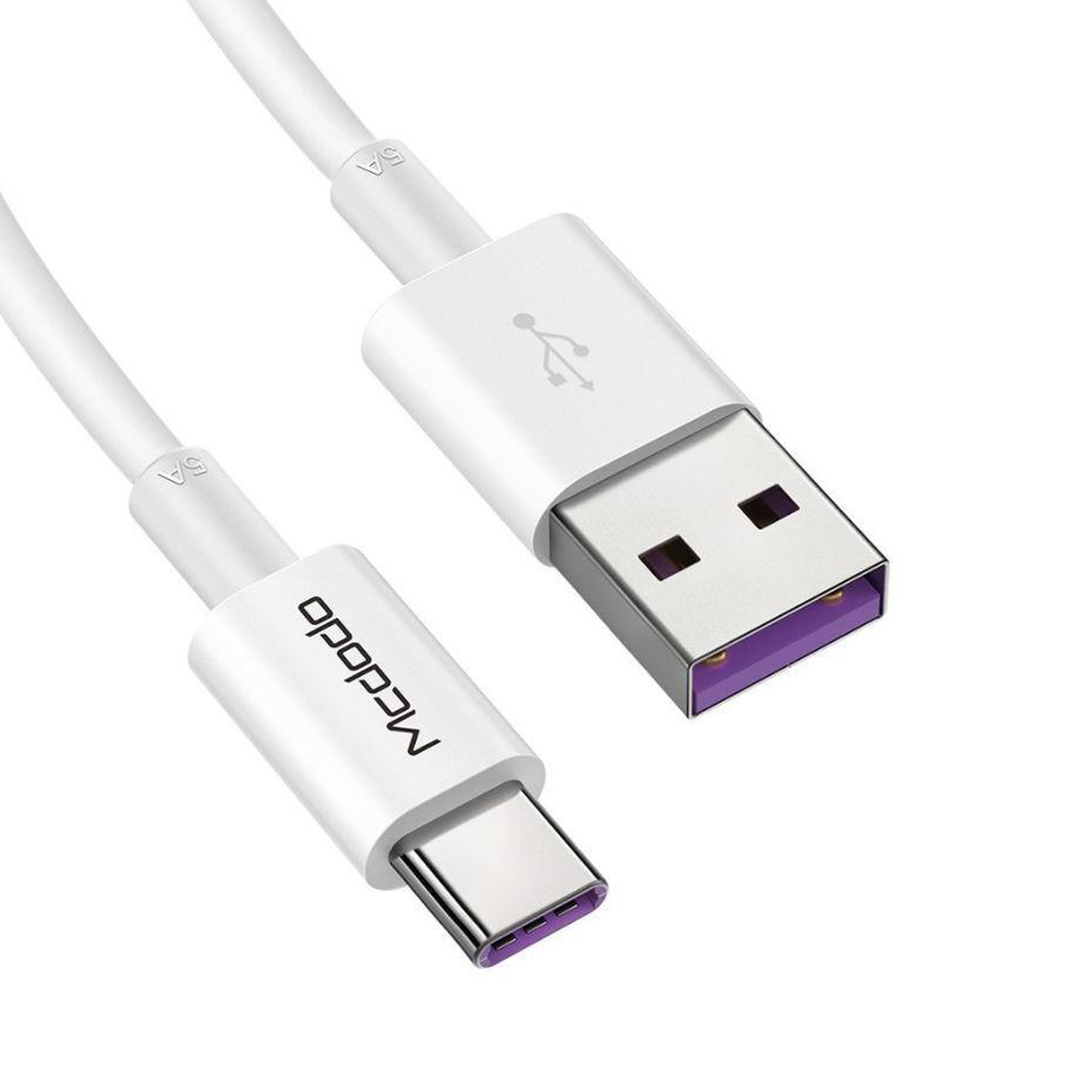 Mcdodo Cable Element Series USB-A to Type-C 5A 100W QC4.0, White - Image 2